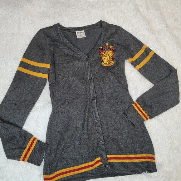 Harry Potter Gryffindor Gray Cardigan XS - Picture 3 of 10